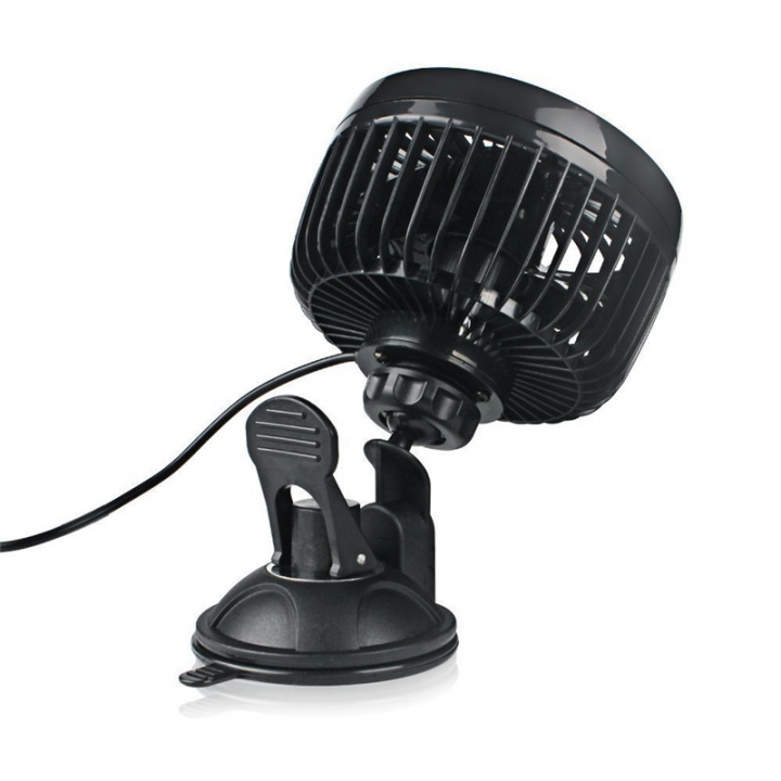 24V Car Fan Adjustment Suction Cup Car Cooling Air Fan Quiet Stepless Speed Change Rotatable