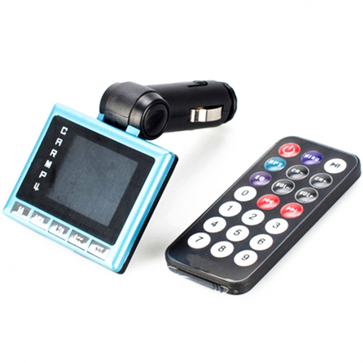 Rotatable Car FM Transmitter USB Large Color Screen MP3 Player Wireless Car Kit 12V Car Charger