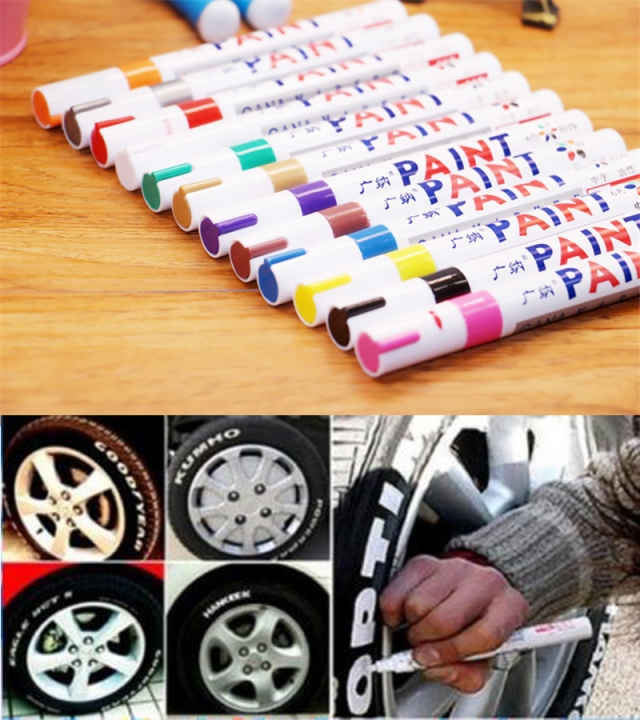 1PC Pink Color Universal Waterproof Permanent Paint Marker Pen Car Tire Tire Tread Rubber Metal