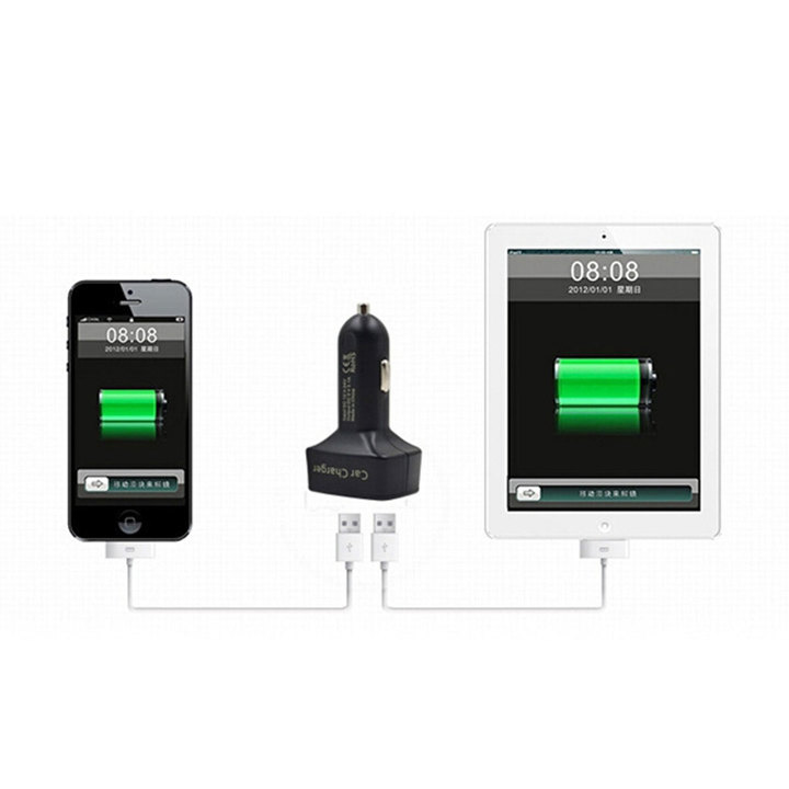 4 In 1 Dual USB Car Charger Voltmeter Volt Current Temperature Meters Portable Car Voltage Tester