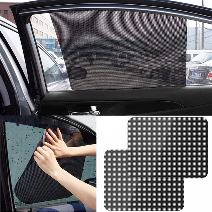 2pcs/Pack Car Sun Shades Rear Window Cover Black PVC Sunshade Side Covers Shield Screen Visor