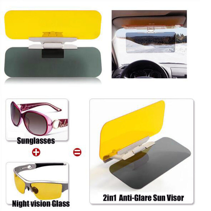 Car Sun Visor  Day Night Vision Sun Anti-UV Block Visor Anti-Dazzle Sunshade Car Driving Mirror