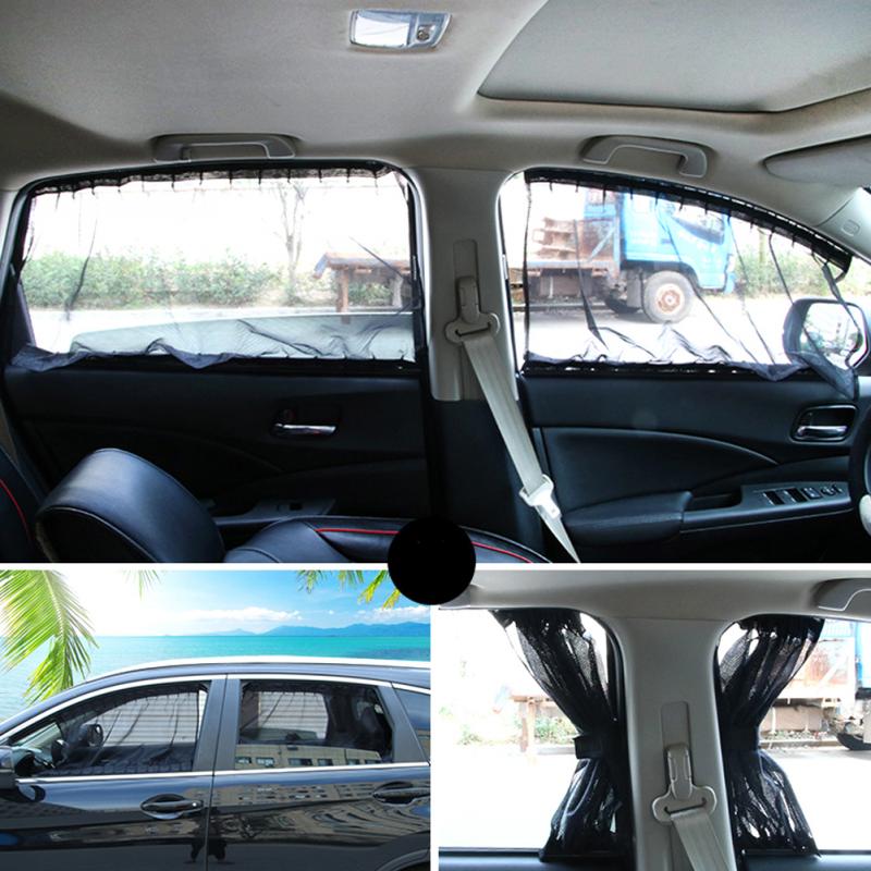2PCS Car Sun Shade Window SunShade Curtain Windshield Sunshade Adjustable Foldable Car Styling