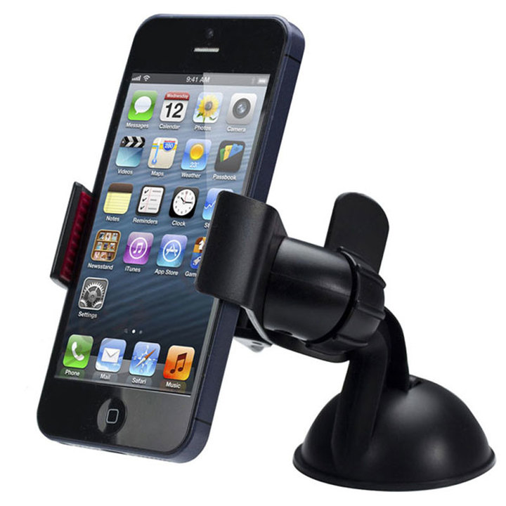 Black Full 360 degree Rotation Car Holder Bracket Suction Cup Kit Holder for Tenco/Huawei/Itel/Nokia
