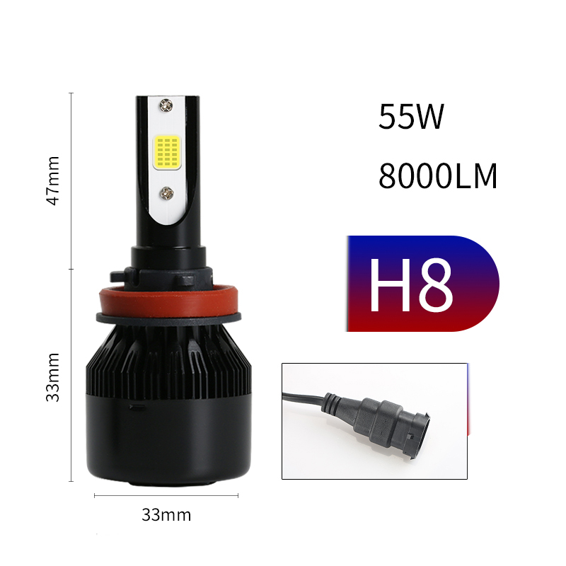 Universal 2PCS Car Headlight Bulbs 55W 8000LM Car Accessories Led Fog Light