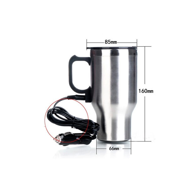 12V Universal 450ml Car Stainless Steel Travel Heating Cup