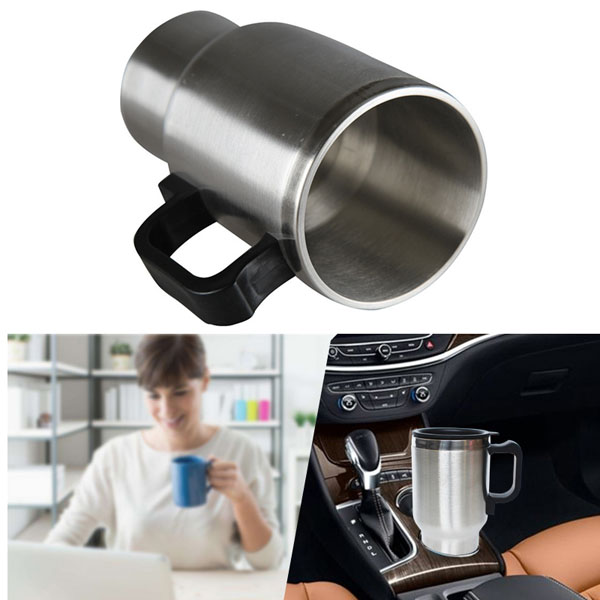 12V Universal 450ml Car Stainless Steel Travel Heating Cup
