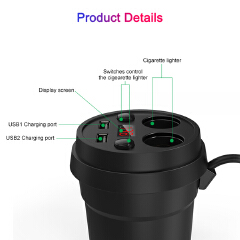 New 5V 3.1A Cup Power Car Socket Adapter Cigarette Lighter Splitter Car Charger