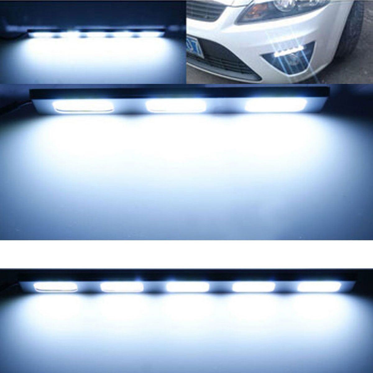 1 Pair COB Car Driving Daytime Signal Light 12V 6 LED Fog Light