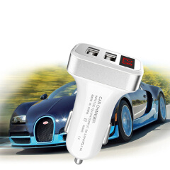 Car Charger Adapter 2.1A Digital LED Voltage/Current Display Auto Vehicle Charger
