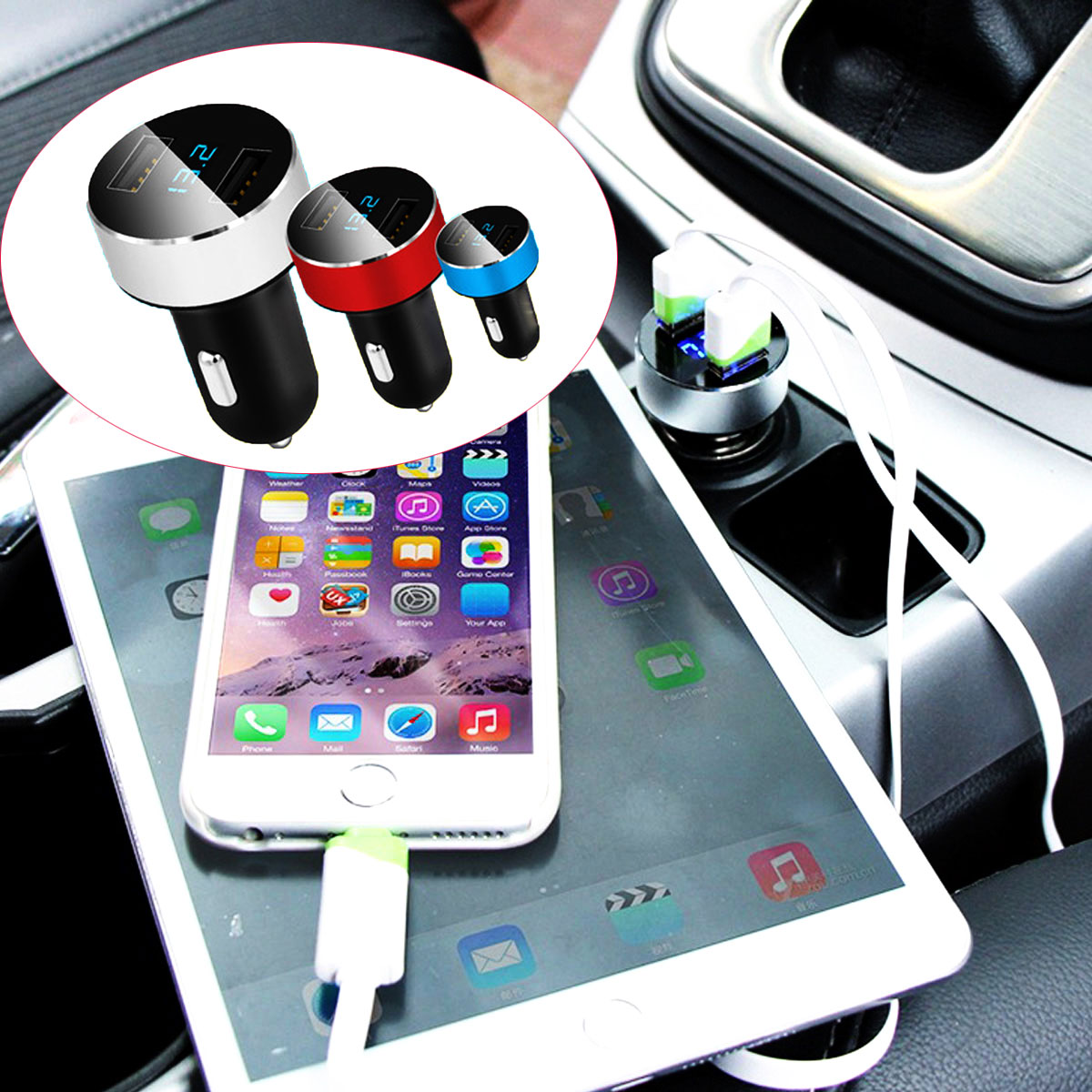 Intelligent Car-Charger Dual USB 5V Dynamic 3.1A High Quality Car Charger Car Voltage Diagnostic