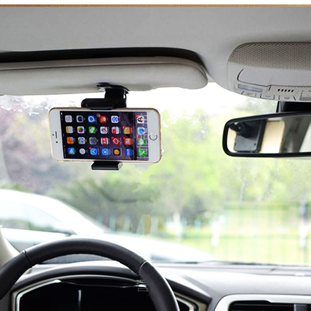 360° Rotation Wide Clamp Universal Car Holder for Cell Phones and Mini Tablets