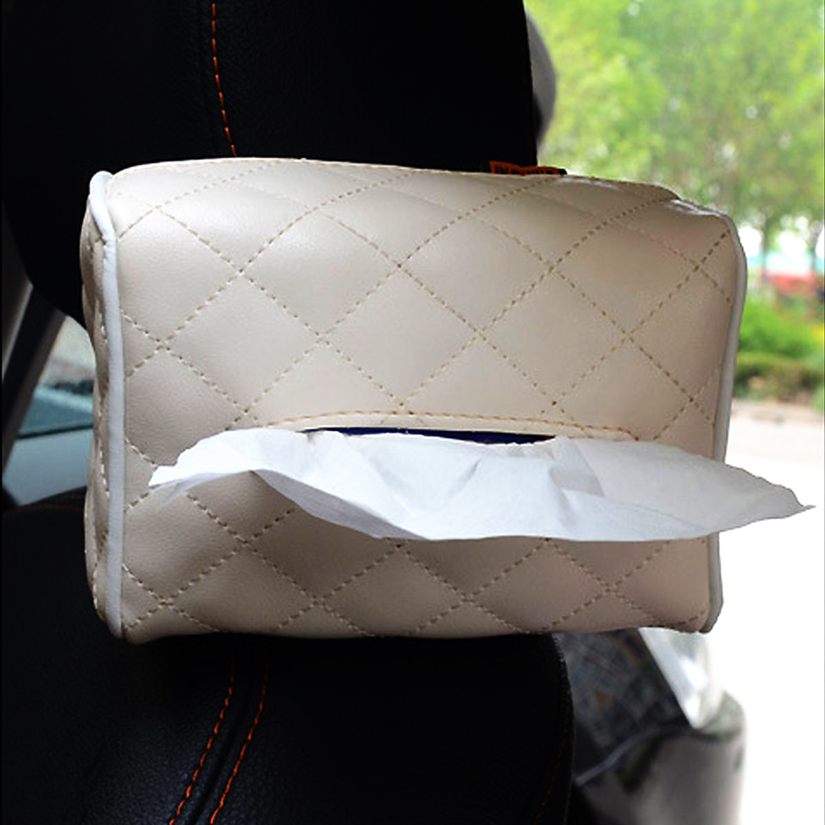High Quality Leather  Fashionable Car Tissue Box Rectangle