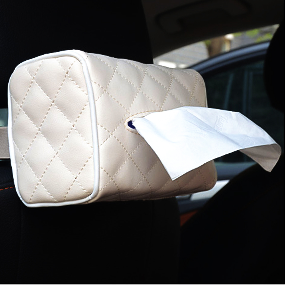 High Quality Leather  Fashionable Car Tissue Box Rectangle