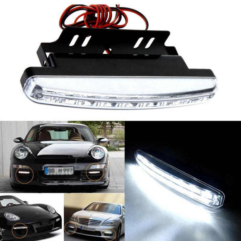 Car Styling Car Driving light Super Bright Car 8-LED DRL Day Time Car Headlight Runing Light Kit