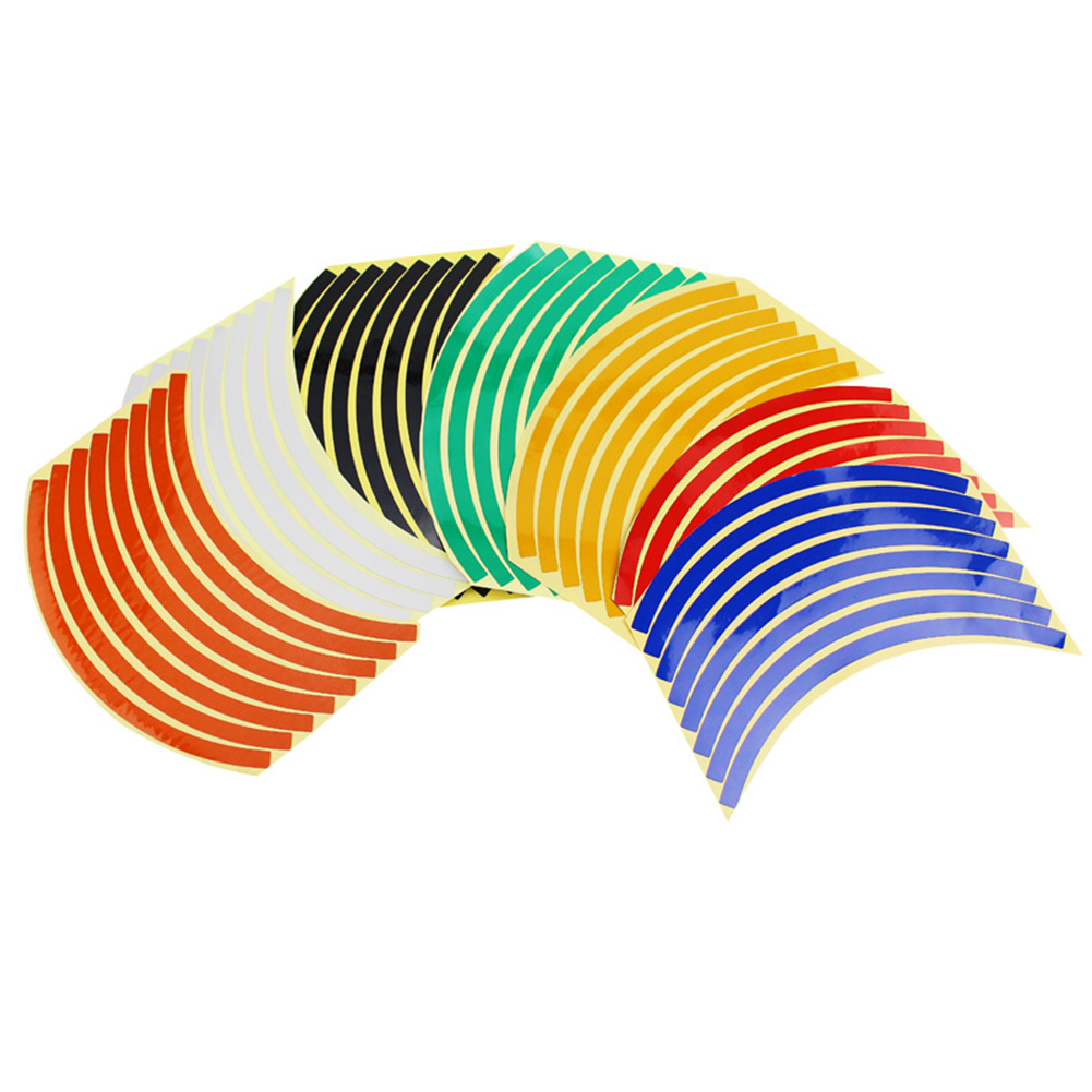 1SET 10/12/14inch Universal Motorcycle Wheel Rim Reflective Stickers Moto Bicycle Decal