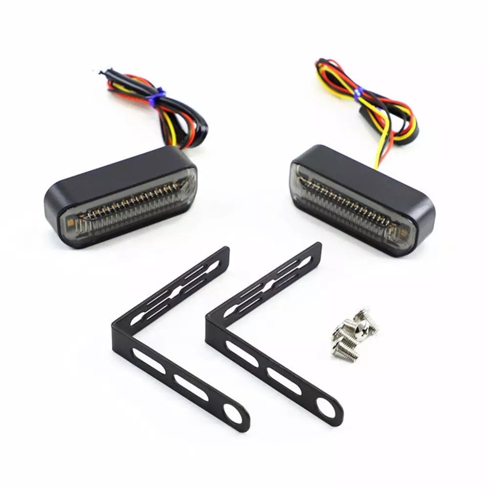 1Pair Motorcycle Lighting LED DRL Flowing Turn Signal Light Stop Signals Tail Brake Lamp
