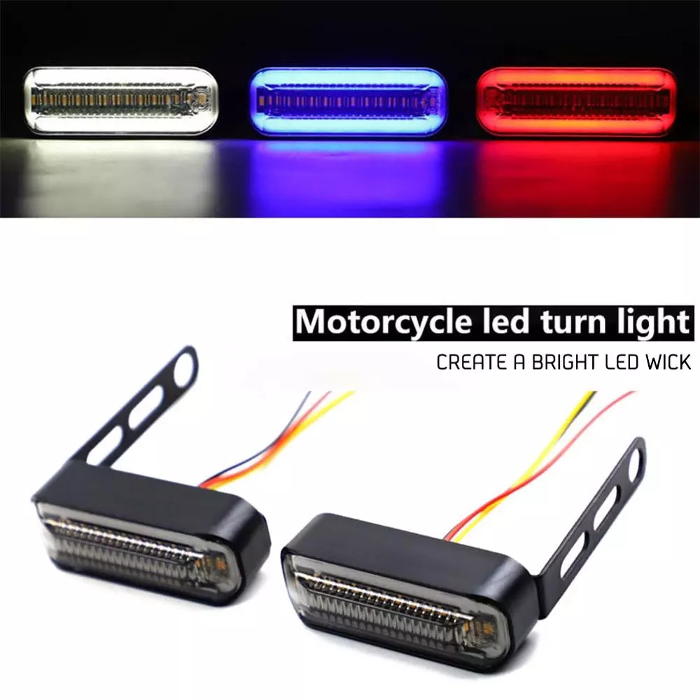 1Pair Motorcycle Lighting LED DRL Flowing Turn Signal Light Stop Signals Tail Brake Lamp