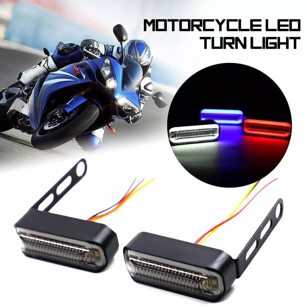 1Pair Motorcycle Lighting LED DRL Flowing Turn Signal Light Stop Signals Tail Brake Lamp