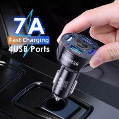 New 4 USB Car QC3.0 Charger 12-32V Cigarette Socket Lighter QC3.0 Fast Car Charger Power Adapter
