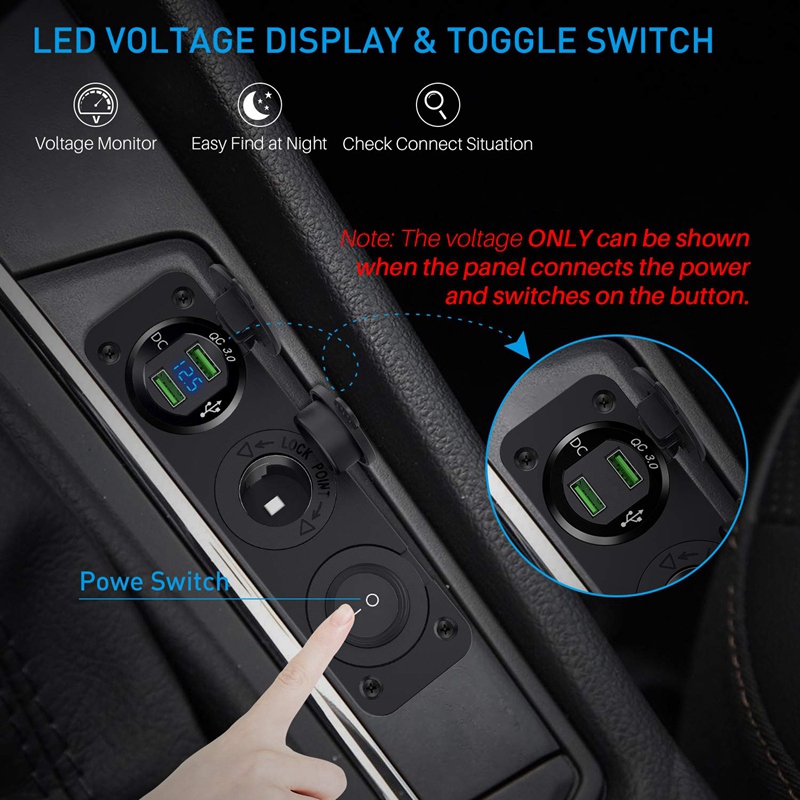 New Dual Cigarette Lighter Socket Distributor 250W Waterproof 12V Dual Usb Charger Power Adapter