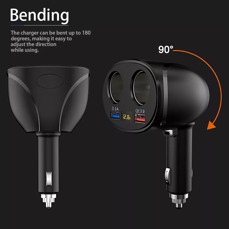 Car Charger Cigarette Lighter Splitter Cigarette Lighter Charger Adapter Socket