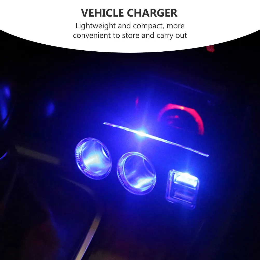 New Car Charger Dual USB Charger Vehicle Cigarette Lighter Car Supplies