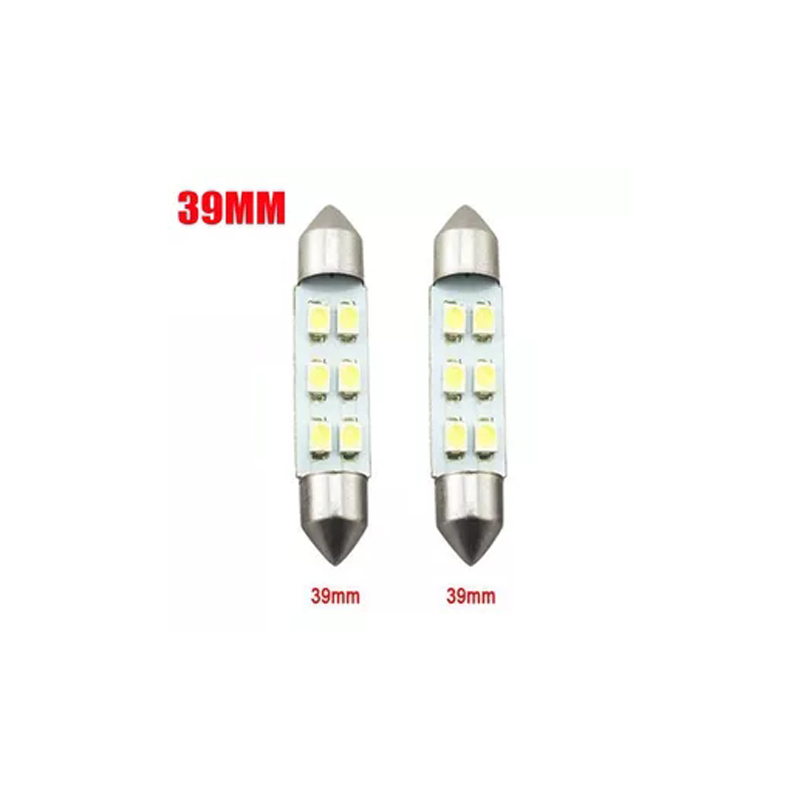 1 Pair 31mm 36mm 39MM 41mm 6SMD 1210 LED Festoon Dome C5W Car Interior Reading Light Bulbs 12V