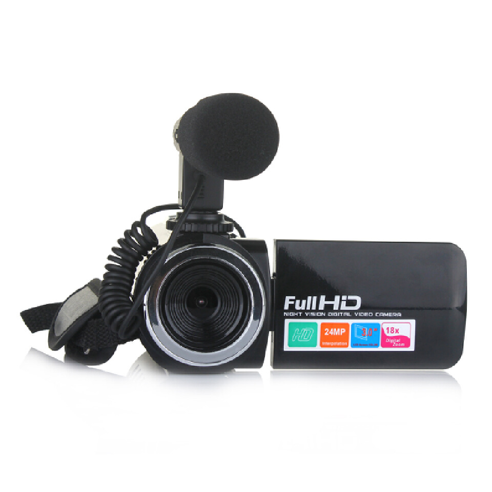 Digital camera LCD 24 million HD external microphone camera digital camera 18x zoom PC camera