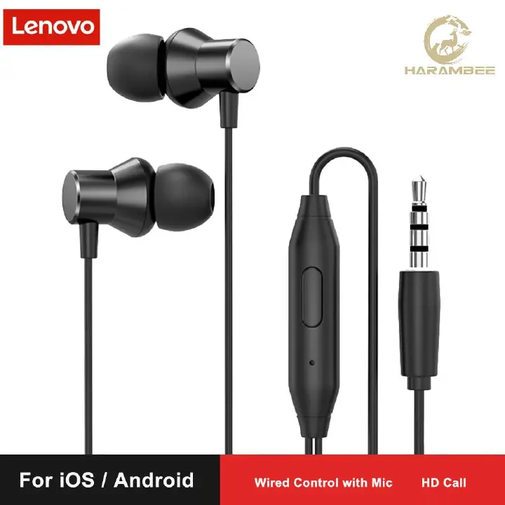 Lenovo HF130 3.5mm Earphones Bass Sound Wired Earphone In-Ear Sport Noise Canceling Earphones with mic for iPhone Samsung Headset fone de ouvido auriculares MP3