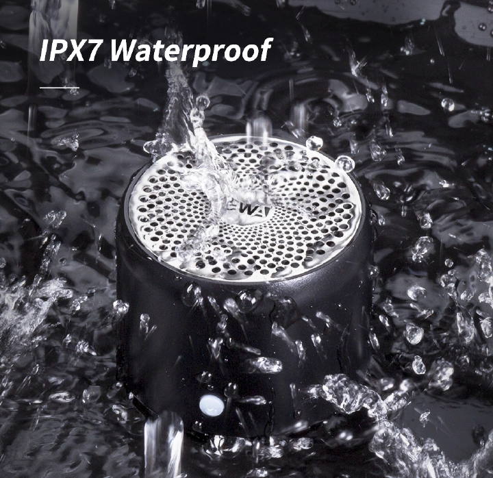 EWA A106 Pro Mini Bluetooth Speaker with Custom Bass Radiator, IPX7 Waterproof, Super Portable Speakers, Travel Case Packed