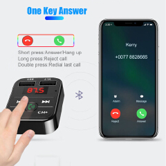 Bluetooth 5.0 FM Car Transmitter, Hands Free Wireless Audio Receiver, 2.1A MP3 Player, Dual USB Fast Charger