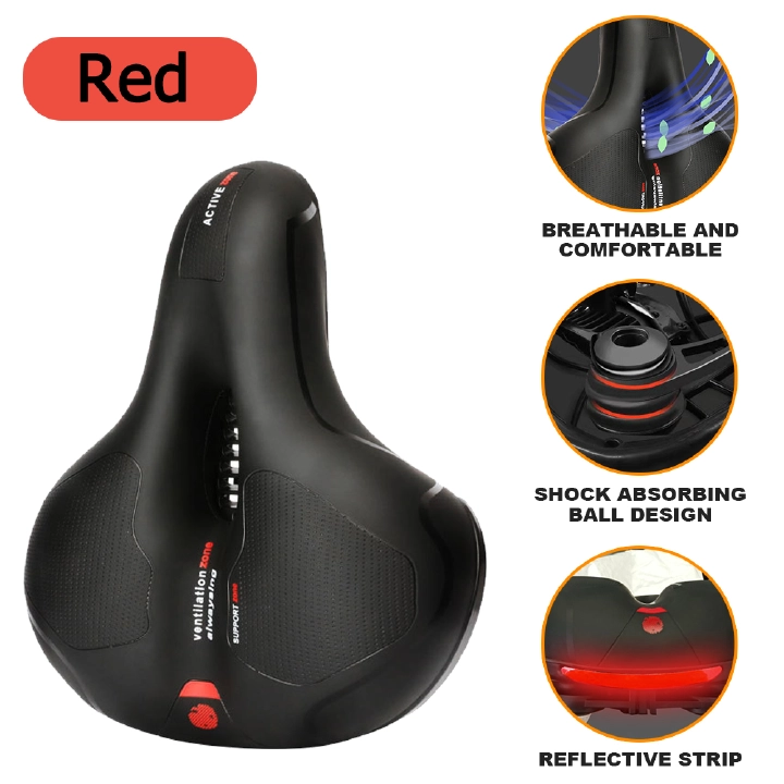 Bicycle Saddle Seat Big Butt Bicycle Road Cycle Saddle Mountain Bike Gel Seat Shock Absorber Wide Comfortable Accessories