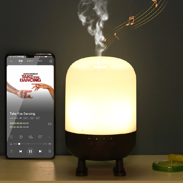 Aroma Diffuser Bluetooth Music essential oil diffuser Warm light humidifier Household Ultrasonic Humidifier