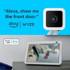 Video Camera with Color Night Vision, Wired 1080p HD Indoor/Outdoor,  2-Way Audio, Works with Alexa, Google Assistant, and IFTTT