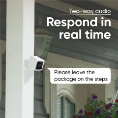 Video Camera with Color Night Vision, Wired 1080p HD Indoor/Outdoor,  2-Way Audio, Works with Alexa, Google Assistant, and IFTTT