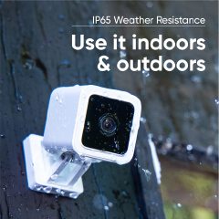 Video Camera with Color Night Vision, Wired 1080p HD Indoor/Outdoor,  2-Way Audio, Works with Alexa, Google Assistant, and IFTTT