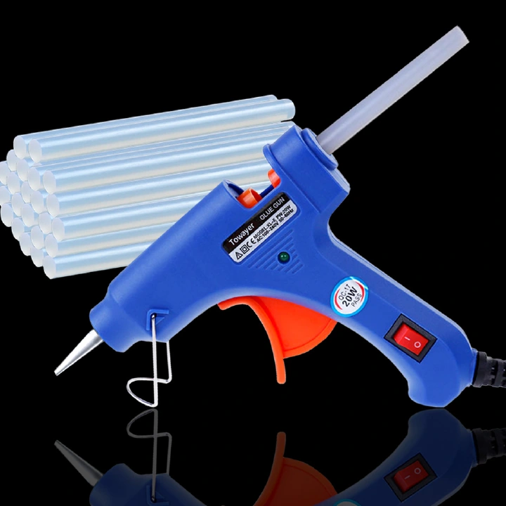 20W Hot Melt Glue Gun with 7mm*190m Glue Sticks Electric Mini Household Heat Temperature Thermo Tool Industrial Repair Tools Gun