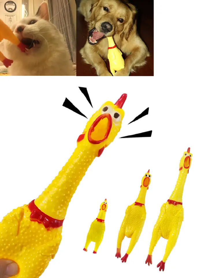 Screaming Chicken Squeeze Sound Toy Pets Dog Toys Shrilling Decompression Tool Squeak Vent Chicken For Small Dog 17cm