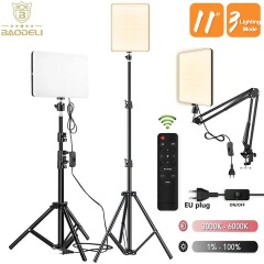 LED Fill Lamp Video Light Panel Bi-color Photography Lighting Live Stream Photo Studio Light With Stand