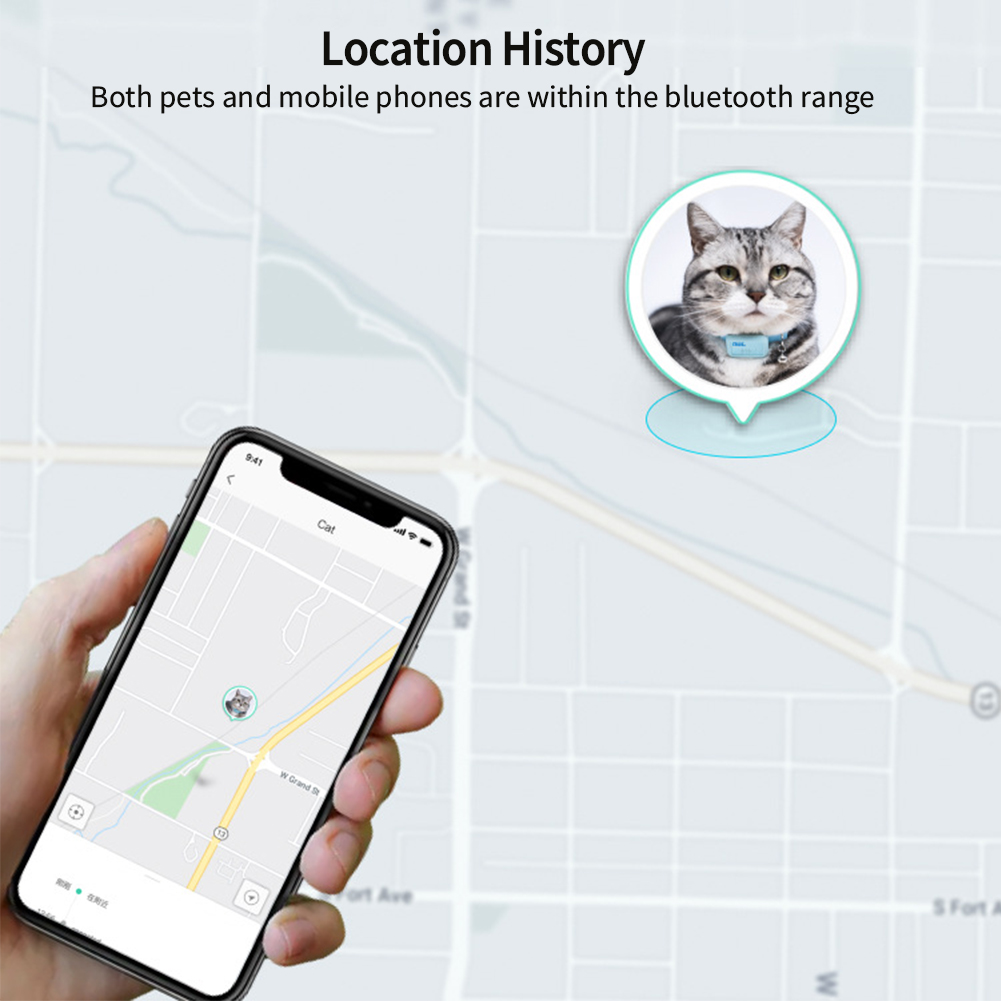 Waterproof Pet GPS Bluetooth Locator Anti-lost Collar Dog Cat Smart Positioning Tracker Lightweight Tracking Locator Pet Supply