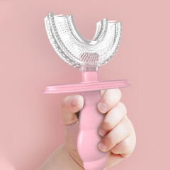 Baby Toothbrush Children Teeth Oral Care Cleaning Brush Convenient Kid Silicone Newborn U-Shaped Teethbrush with Dust Cover