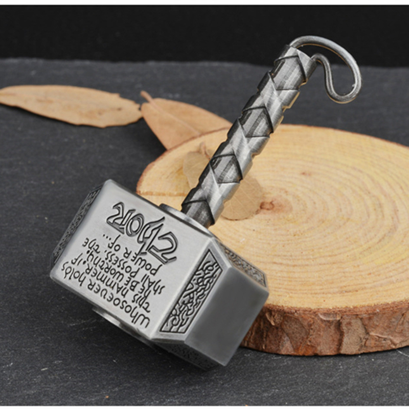 Wiitin Thors Battle Hammer Fidget Hand Spinner Made by Metal, the Mighty Mjolnir Keychain Toy - Antique Brass