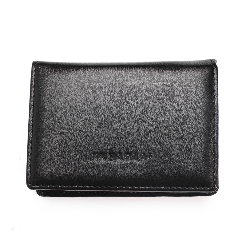 Leather Men's Card Holder Wallet Plain Weave Fashion Credit Card Holder Business Card Holder Card Holder Document Bag