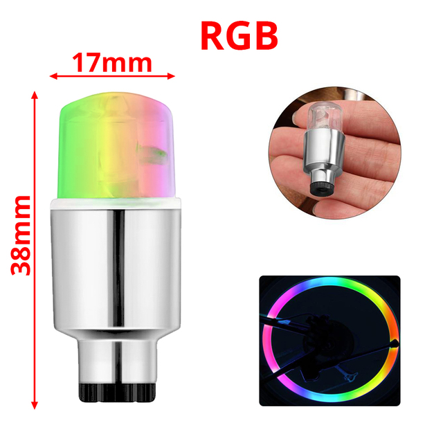 Car Light Bike Universal Wheel Tire Tyre Flash Neon LED Auto Dust-proof Cap Spoke Auto Valve Stems Lamp Caps Accessories RGB