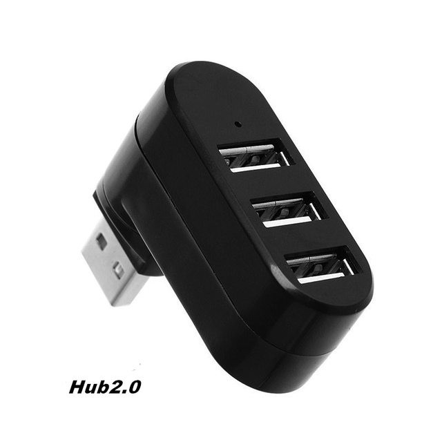 USB Hub 3.0 Adapter Rotate High Speed U Disk Reader Splitter 3 Ports USB 2.0 for Computer PC Laptop Mac Mini Accessories