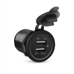 Universal Cigarette Lighter Car Charger USB Vehicle DC12V-32V Waterproof Dual USB Charger 2 Port Power Socket 5V 2.1A/1A