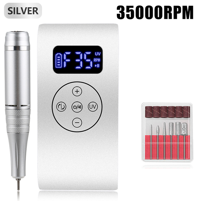 Rechargeable Nail Drill 35000RPM Cordless Nail Glazing Machine Wireless Nail's Grinder Electric Nail Drilling Machine