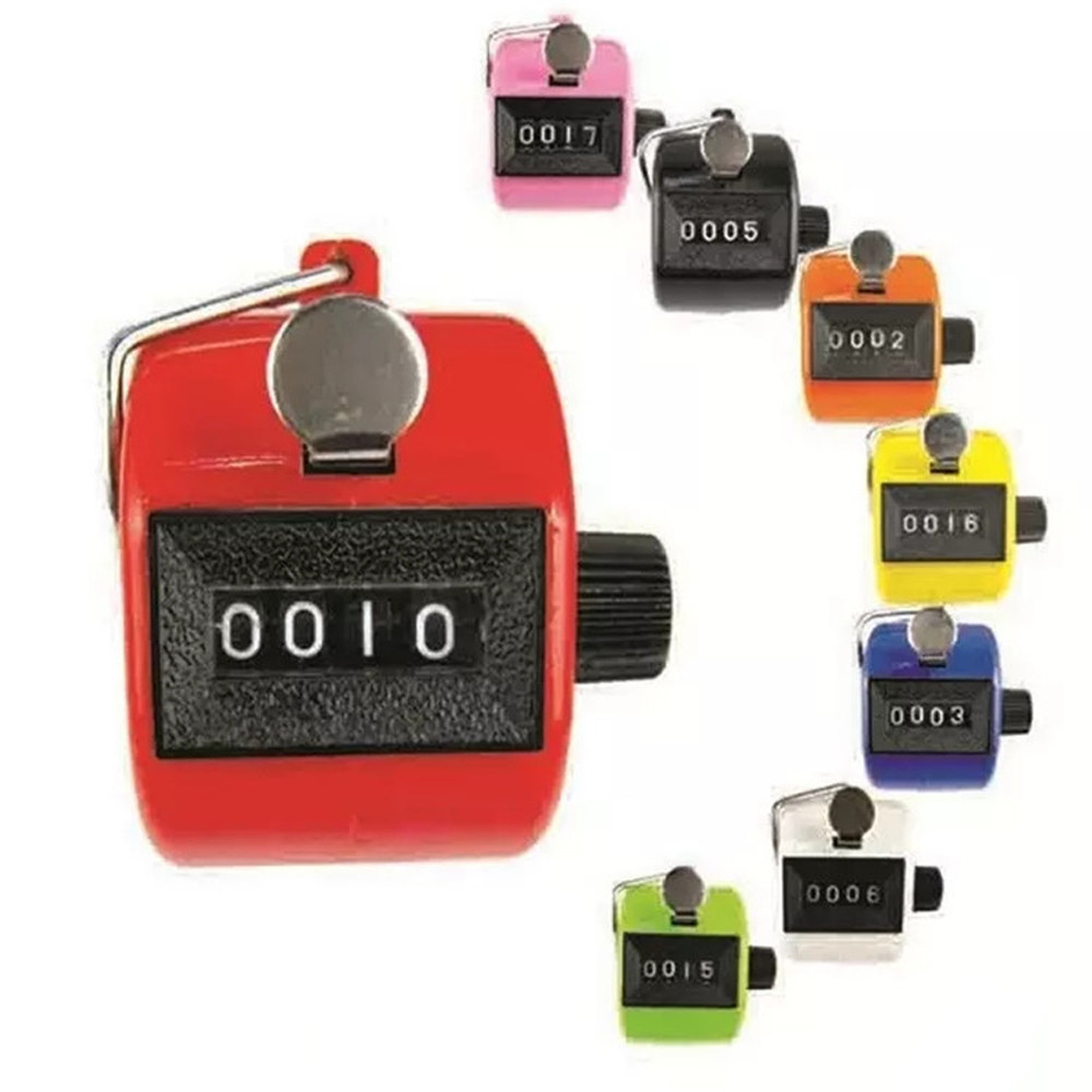 1pc Portable Durable Mini Golf Counter Counting Number 4 Digital Hand Held Tally Manual Clicker Counter Golf Chrome Sport Equipment