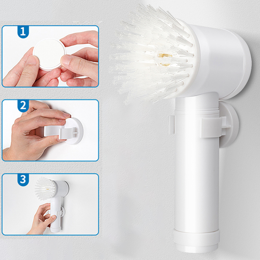 USB Charge Electric Cleaning Brush 5-in-1 Handheld Wireless Housework Kitchen Dishwashing Brush Bathtub Tile Cleaning Brush